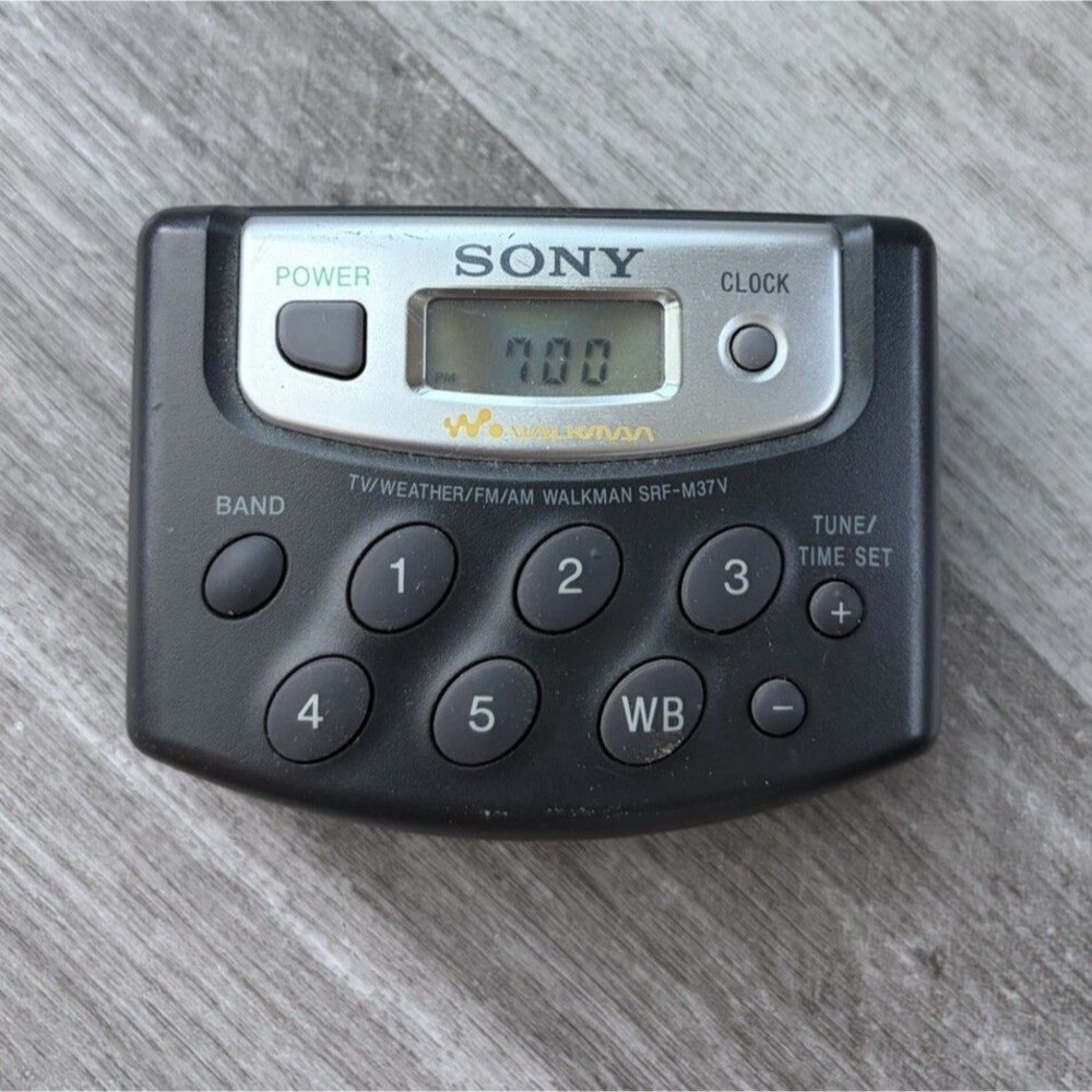 Sony Walkman SRF-M37V Portable Radio AM FM Weather Band Works Belt Clip